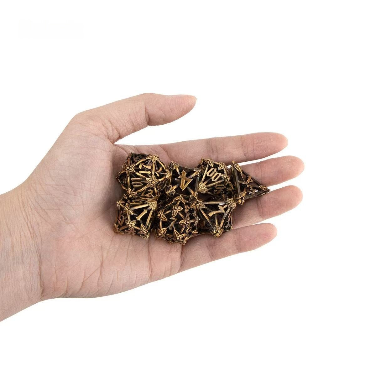 DIEACE D&D Ornate Hollow Metal Dice Set