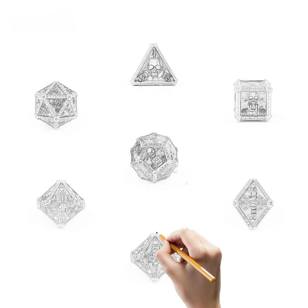 DIEACE D&D Wizard Solid Metal Dice