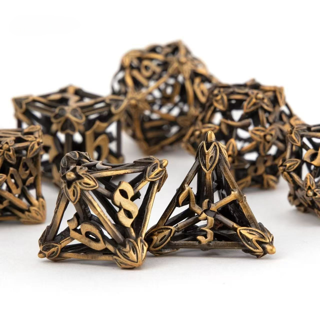 DIEACE D&D Ornate Hollow Metal Dice Set