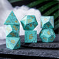 DIEACE D&D Turquoise Gemstone Engraved Dice Set