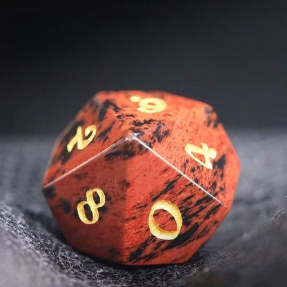 DIEACE D&D Golden Swan Gemstone Engraved Dice Set
