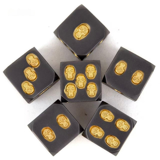 DIEACE C&C Skull D6 Solid Metal Dice Set (6 Pieces)