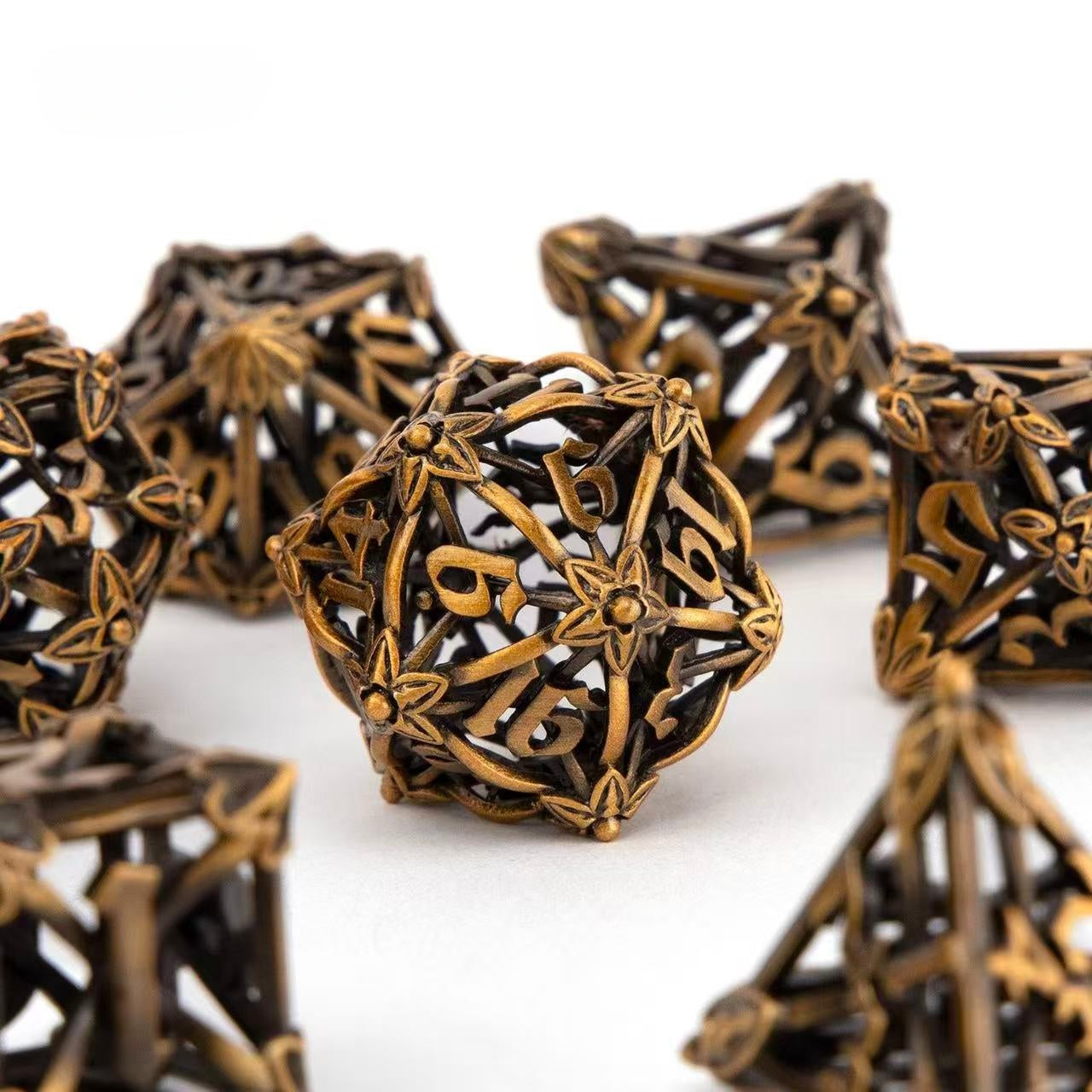DIEACE D&D Ornate Hollow Metal Dice Set