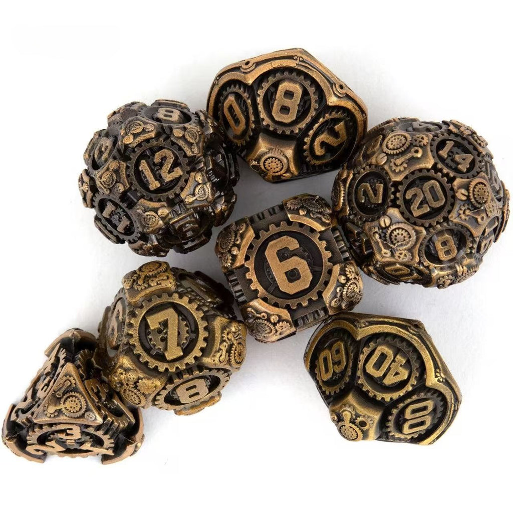 DIEACE D&D Mechanical Gear Solid Metal Dice Set