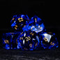 DIEACE D&D Sapphire multi-faceted prism glass dice set