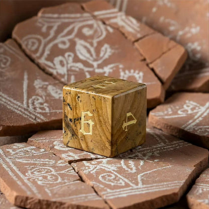 DIEACE D&D Picture Stone Gemstone Engraved Dice Set