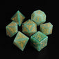 DIEACE D&D Aventurine Gemstone Engraved Dice Set